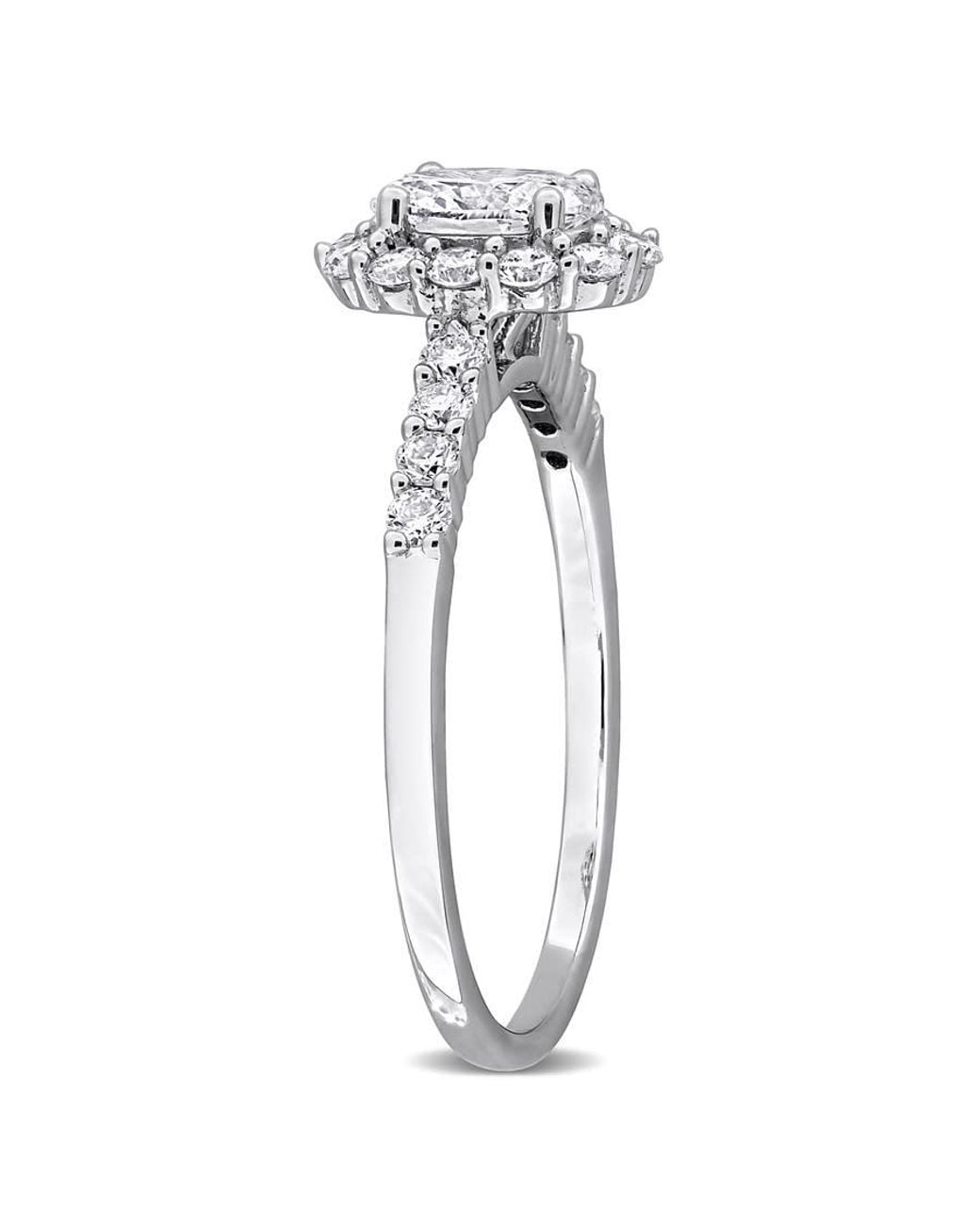 Created Forever Metallic 1Ct Tw Oval-Cut Lab-Grown Diamond Halo Engagement Ring for men