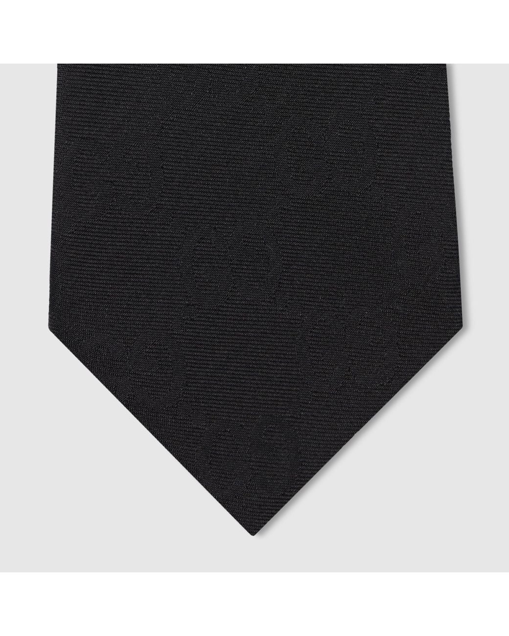 Gucci Black Gg Silk Cotton Tie for men