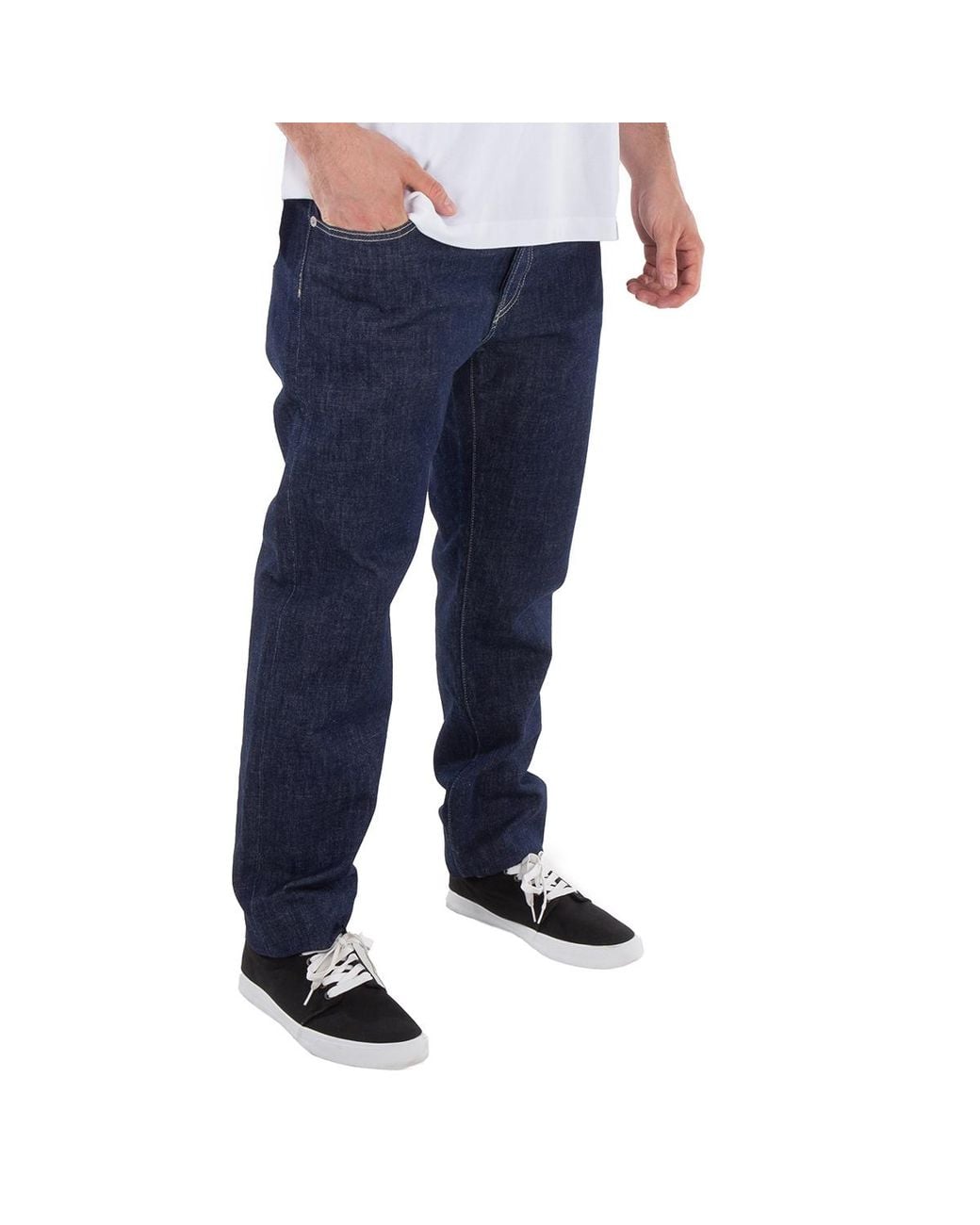 KENZO Blue Logo-Patch Denim Pants for men