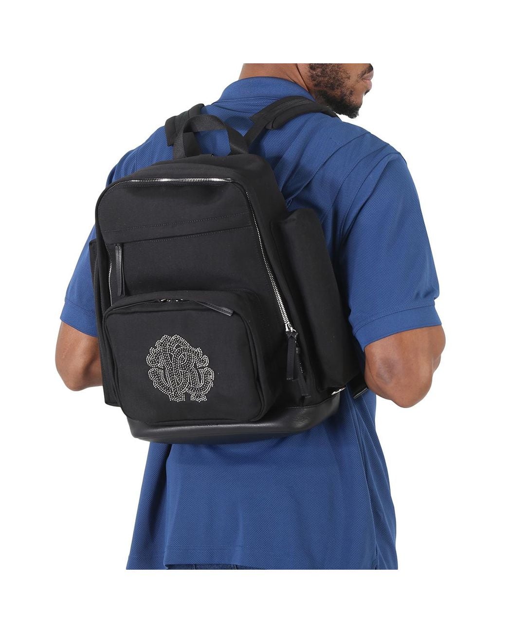 Roberto Cavalli Black Fabric Cargo Backpack for men