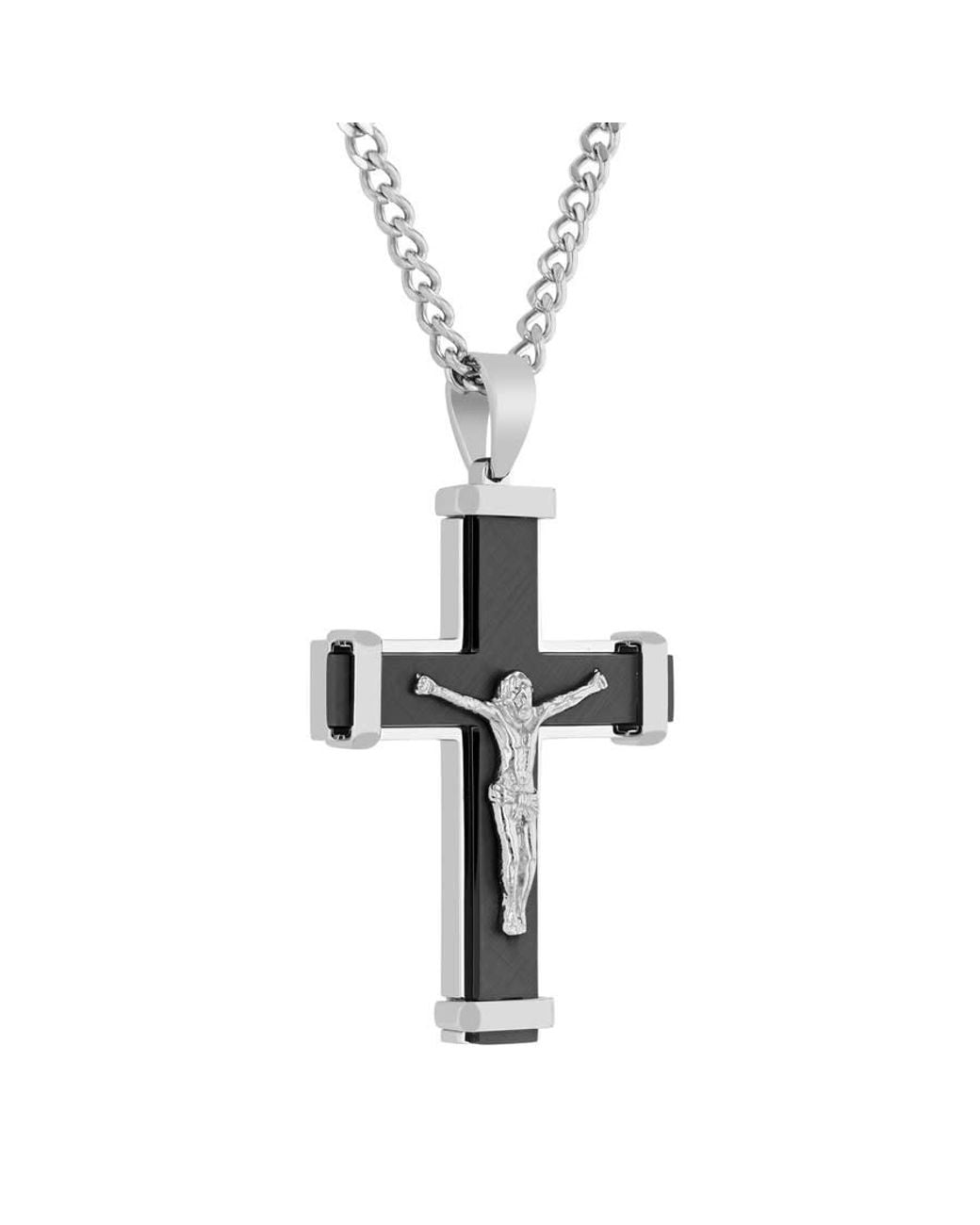 Robert Alton Metallic Stainless Steel With Finish Crucifix Pendant for men