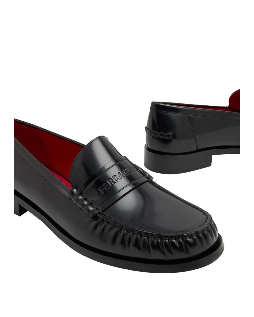 Ferragamo Black Irina Leather Moccasins for men