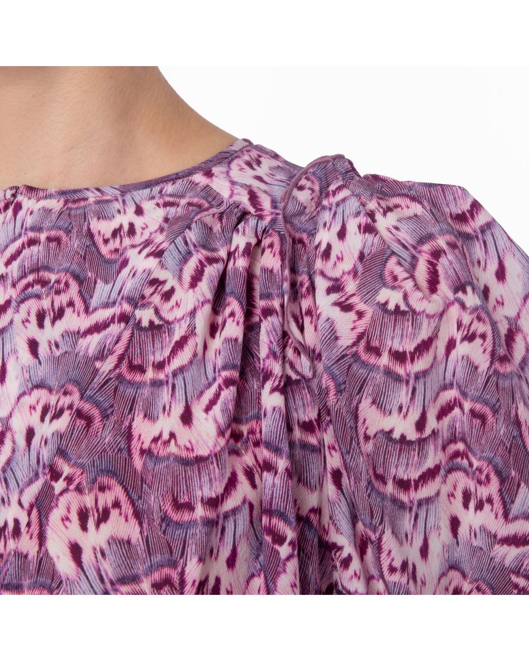 Isabel Marant Purple Ladies Zarga Chiffon Fabric Blouse
