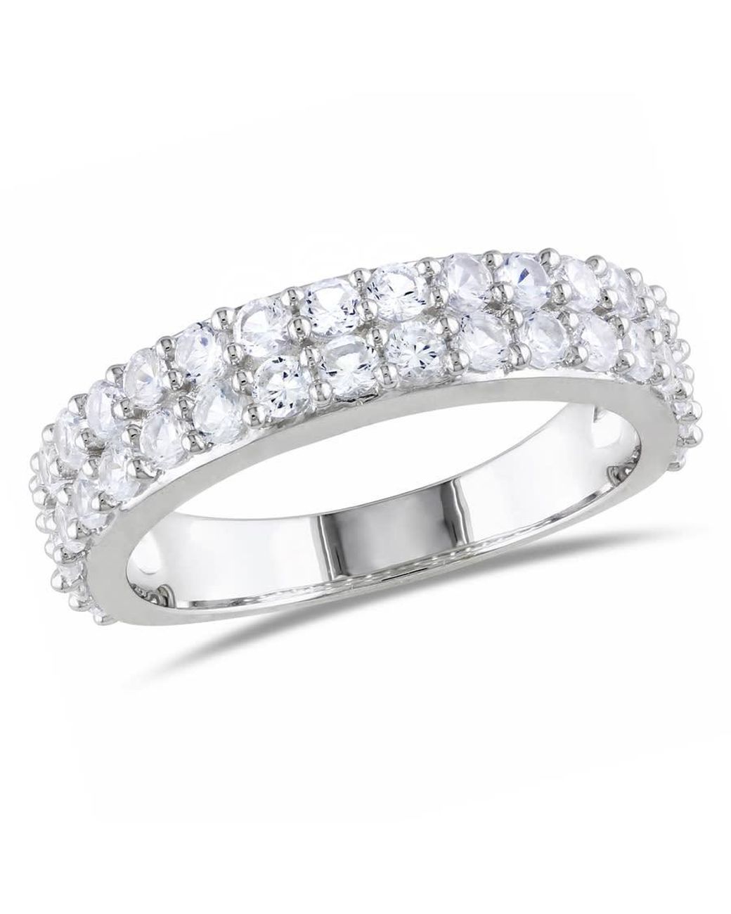 Amour Metallic Created Sapphire Double Row Ring for men