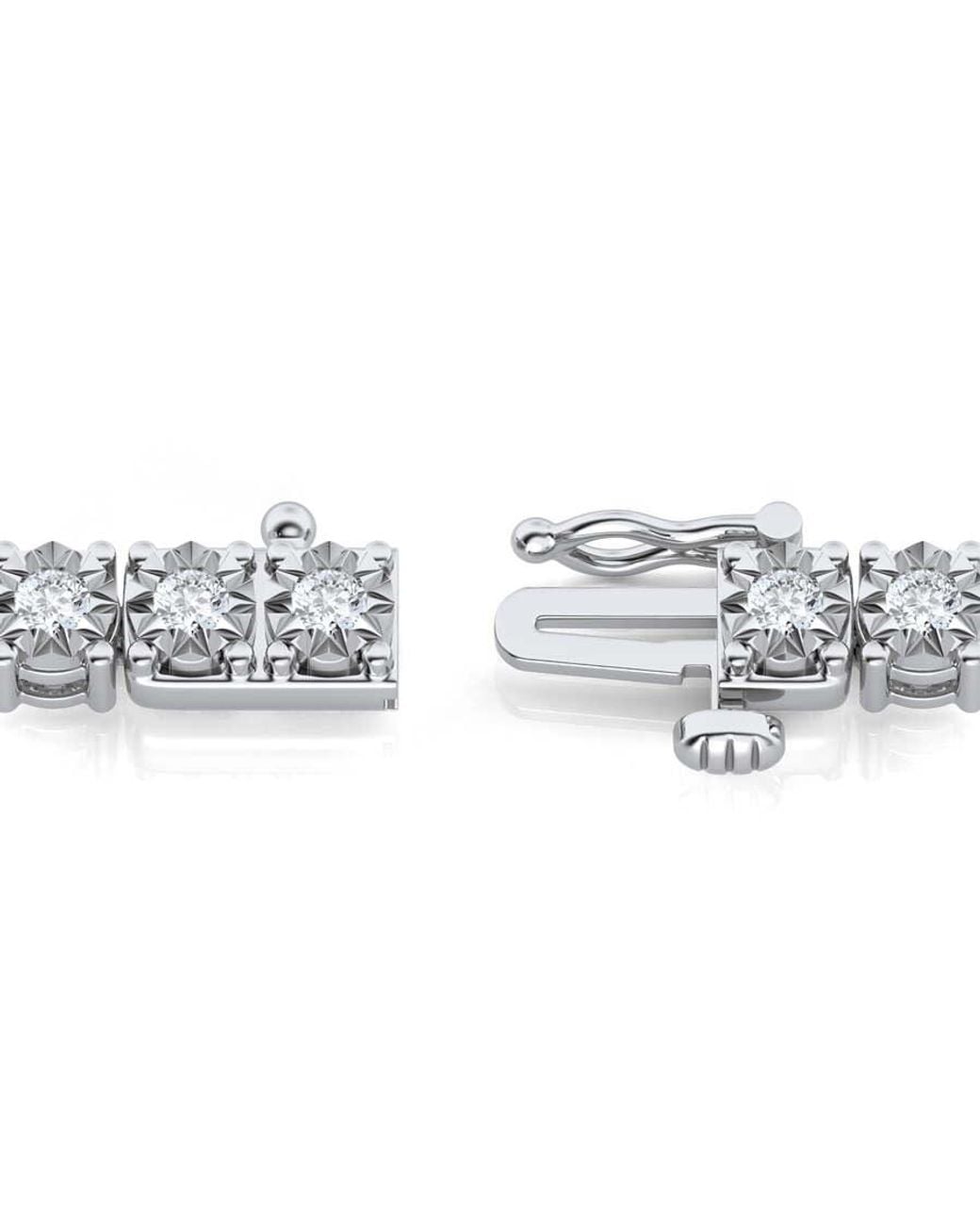 Brilliant Diamond White 3 Cttw Round Lab Grown Diamond Tennis Bracelet for men