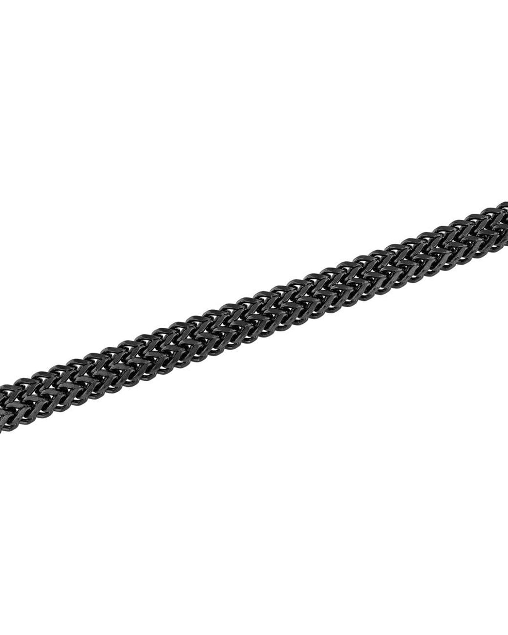 Robert Alton Black Stainless Steel & Double Row Link Bracelet for men
