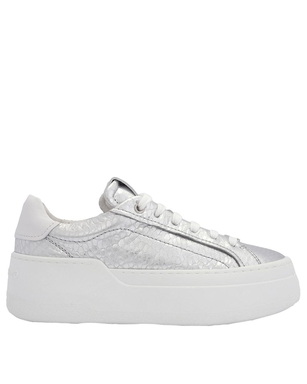 Ferragamo White Ferragamo Dahlia Metallic Plaftorm Sneakers for men