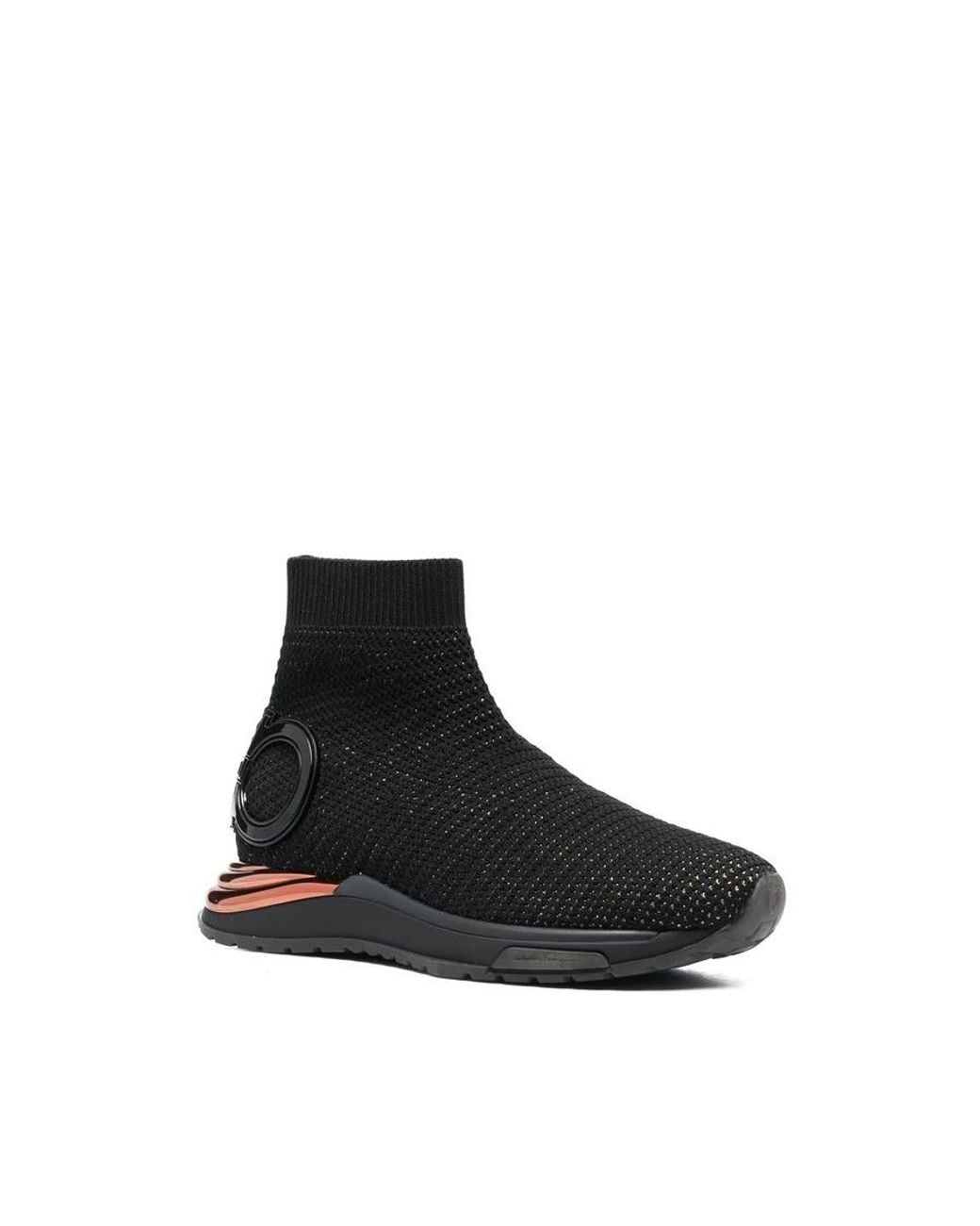 Ferragamo Black Ladies Sneakers, Us