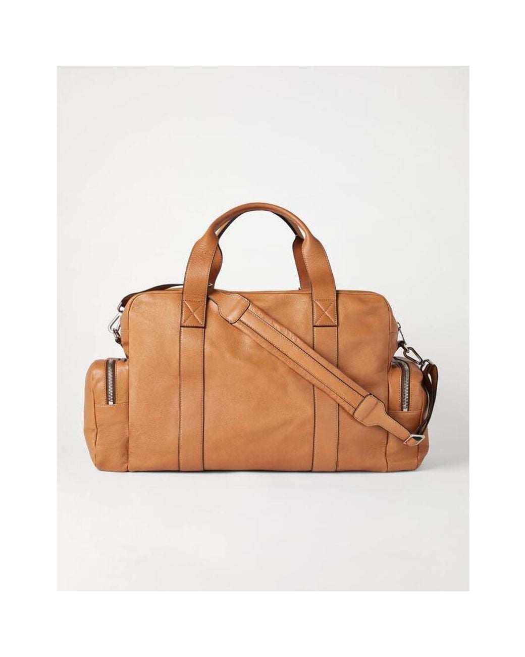 Brunello Cucinelli Brown Natural Leather Utility Bag for men