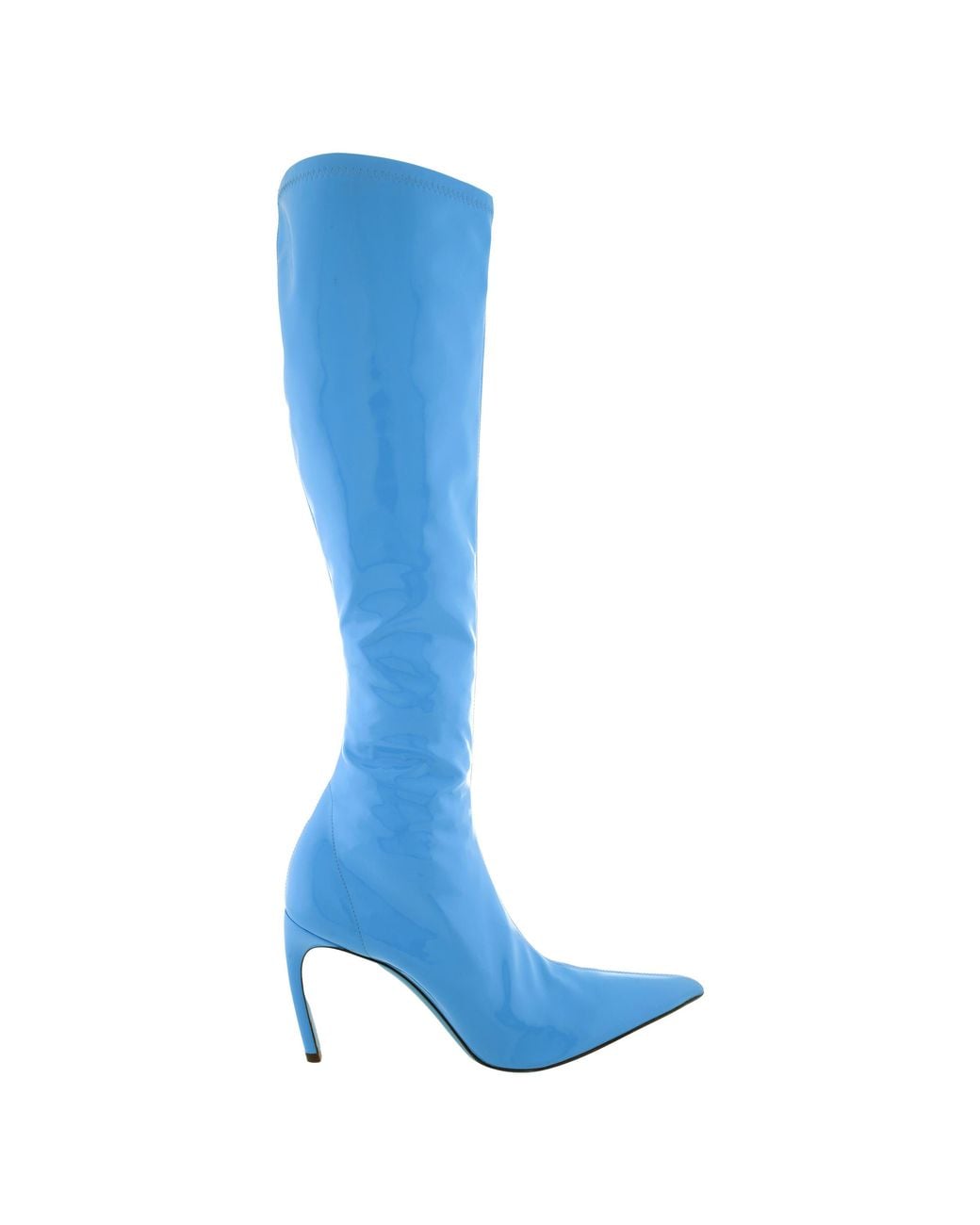 Ferragamo Blue Ferragamo Bri High Patent Stretch Boots