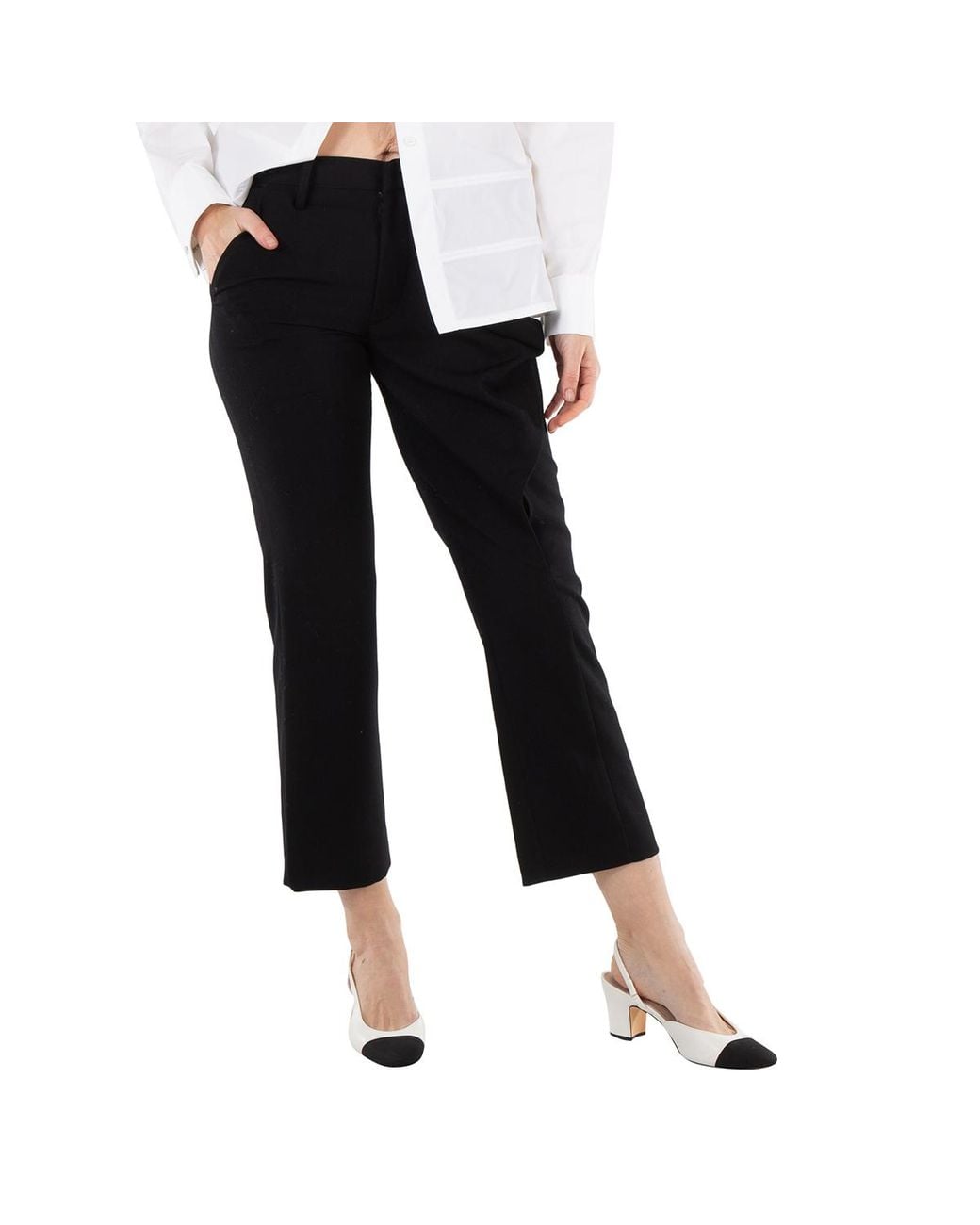 Yohji Yamamoto Black Ladies Left-Front Tucked Pants