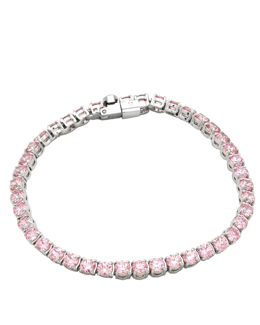 Swarovski Metallic Matrix Rhodium Plated Tennis Bracelet, Size Large for men