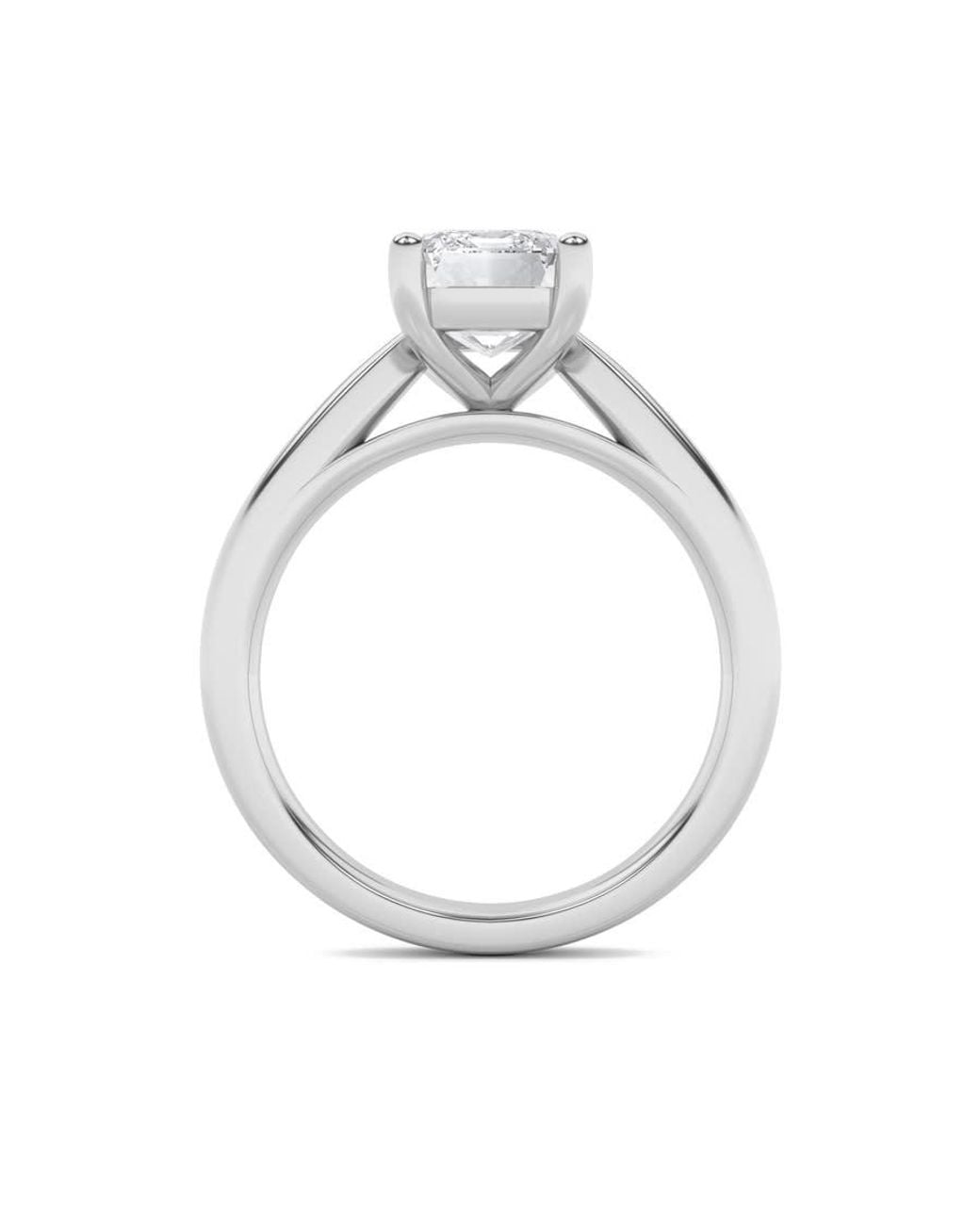 Mure And Co Metallic 2Ctw Emerald Shaped Lab Grown Diamond (F/Vs) Classic Shank Solitaire Engagement Ring for men
