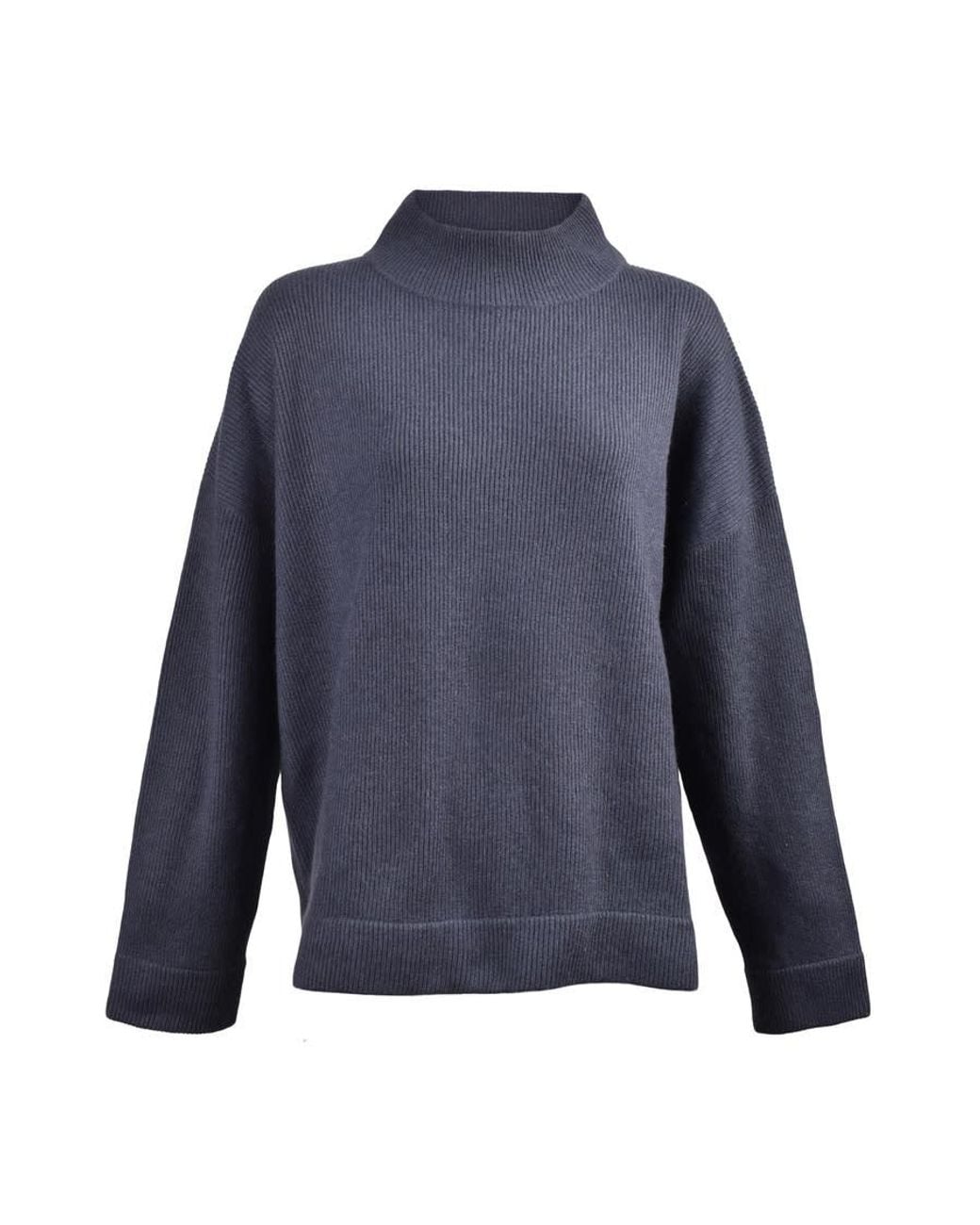 Brunello Cucinelli Blue Night Sky Cashmere Mock Collar Sweater, Size Medium for men