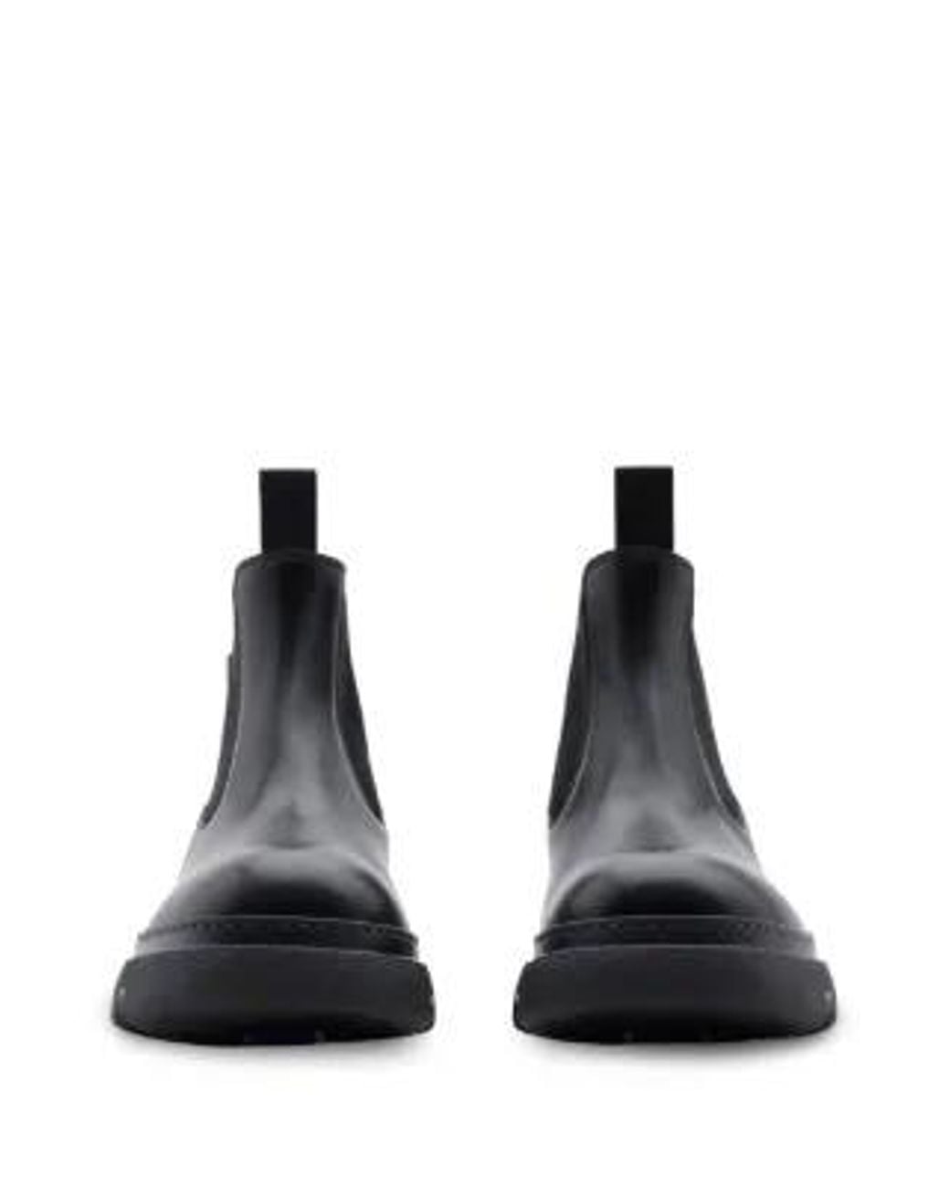 Burberry Black Round Toe Creeper Leather Boots, Brand Size 40 Us for men