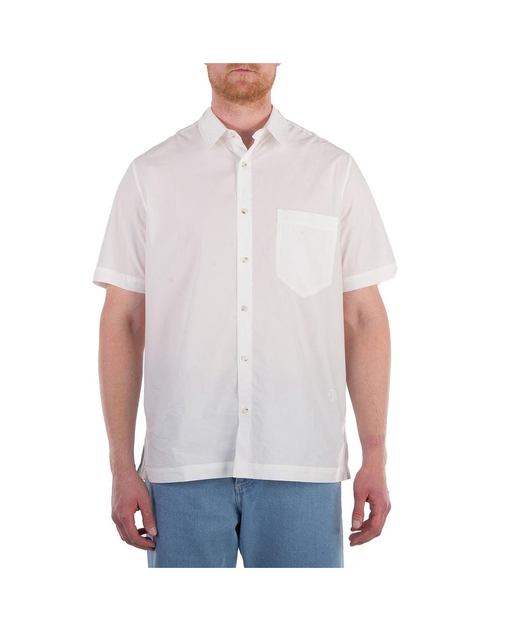 Nanushka White Adam Short-Sleeve Cotton Shirt for men