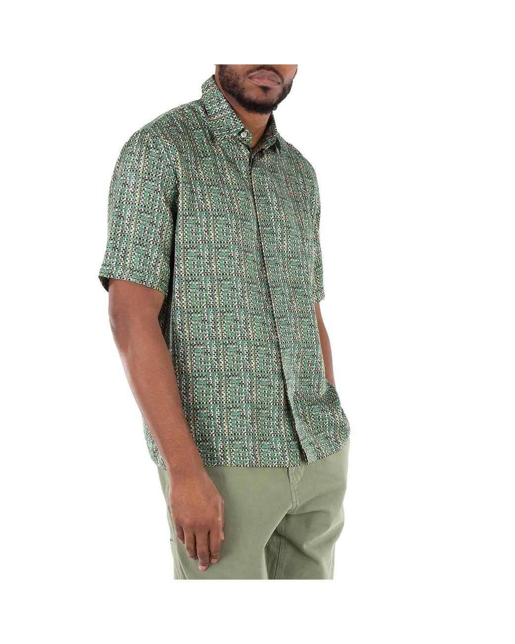 Fendi Green Silk Shirt, for men