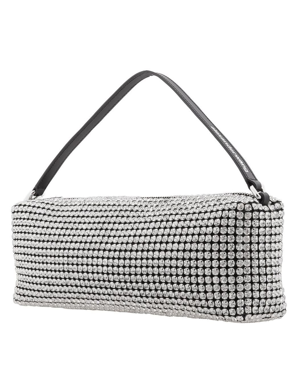 T By Alexander Wang Metallic Rhinestone Mesh Heiress Soft Bag