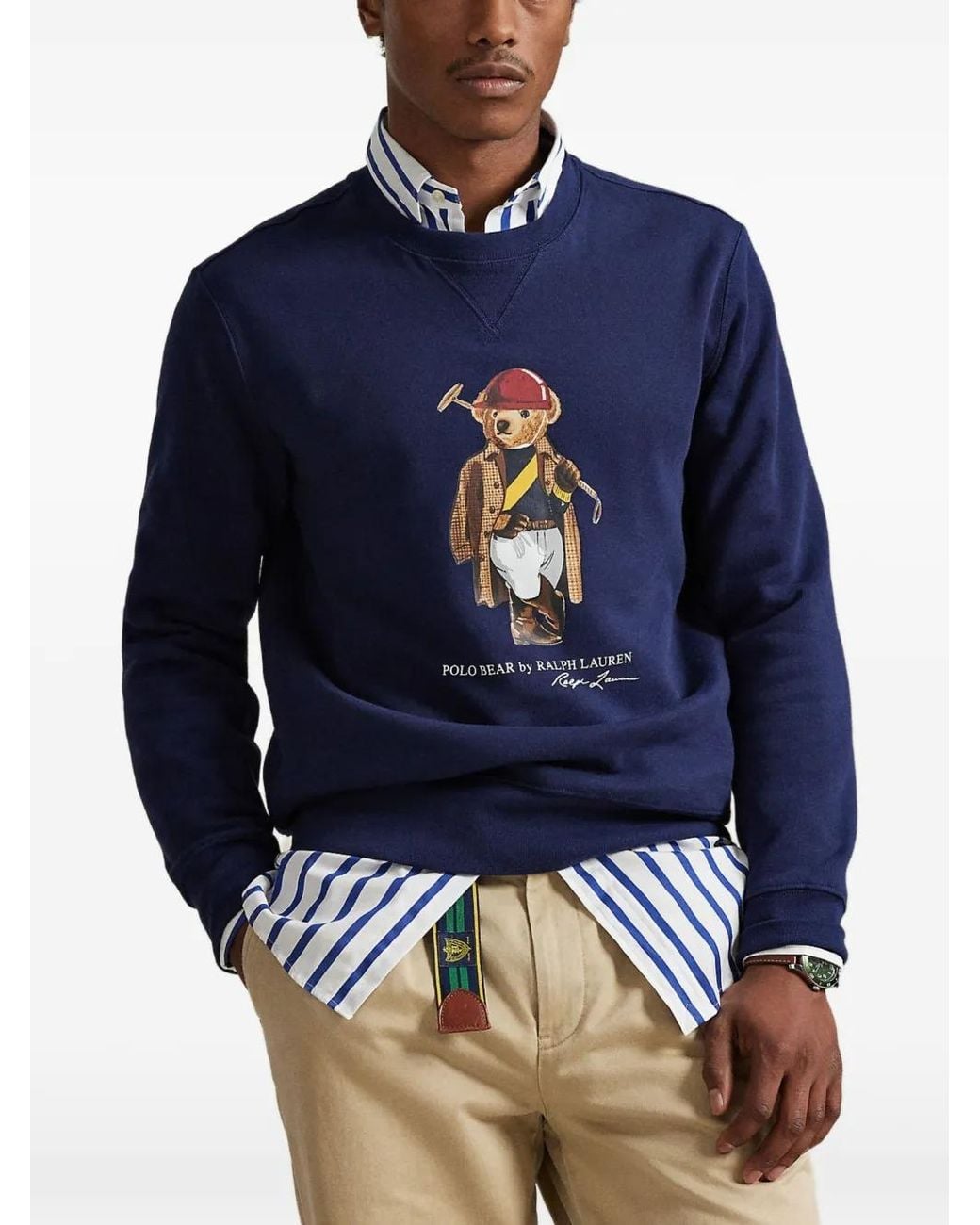 Polo Ralph Lauren Blue Polo Bear Fleece Sweatshirt for men