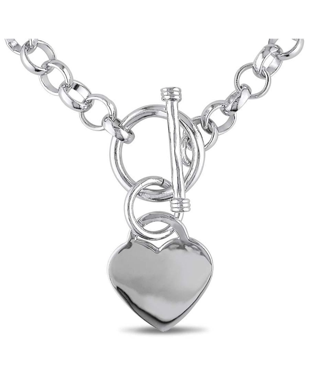 Amour Metallic Heart Charm Necklace for men