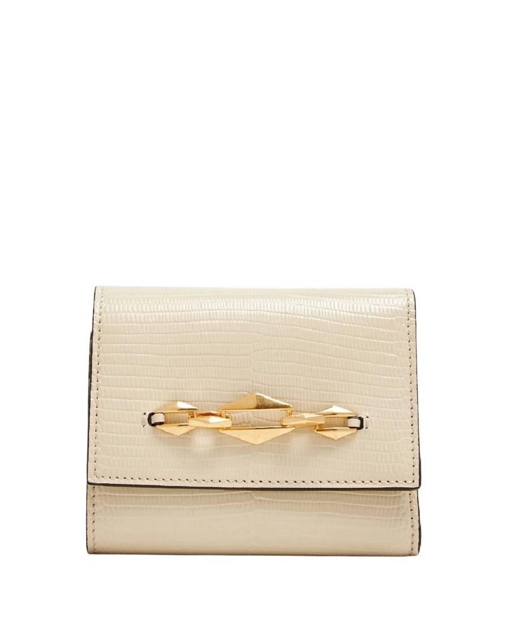 Jimmy Choo Natural Marinda Diamond-Chain Leather Wallet for men