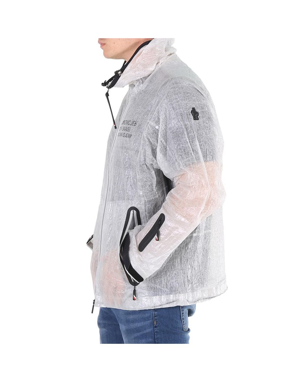 Moncler Gray Day-Namic Crinkled-Shell Hooded Rain Jacket, Brand Size 3 for men