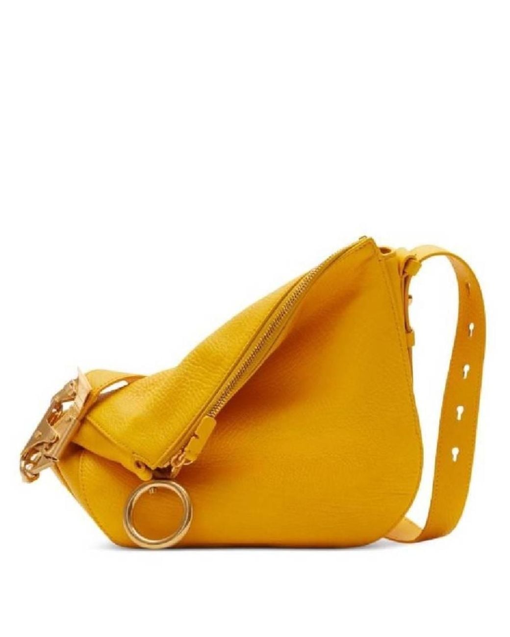 Burberry Yellow Mini Knight Leather Crossbody Bag
