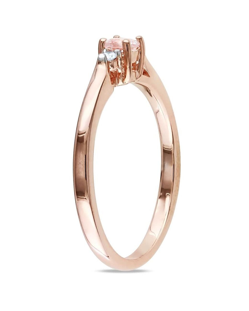 Amour Pink Round Cut Morganite And Diamond Accent Ring for men