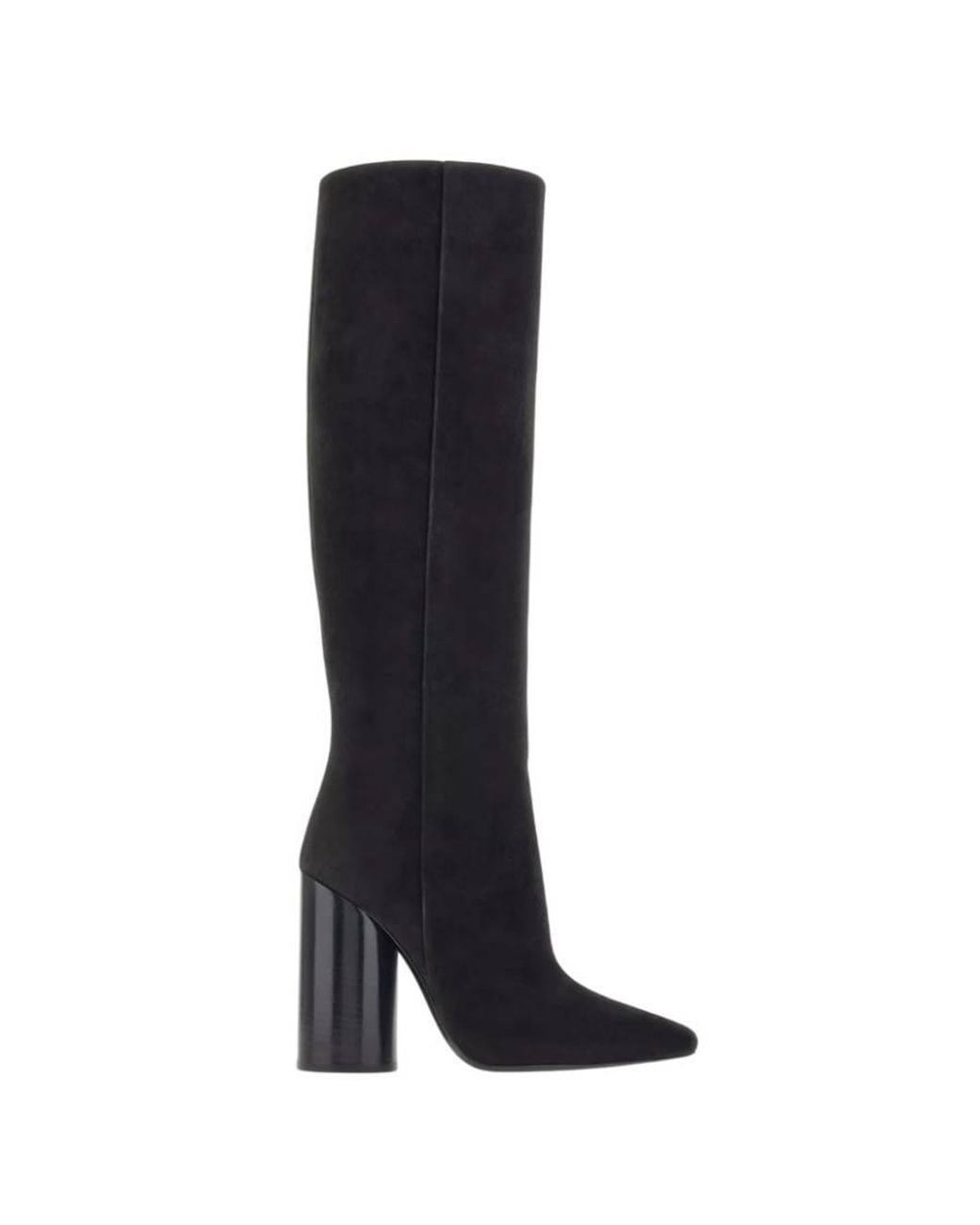 Ferragamo Black Oval Heel Knee-High Boots