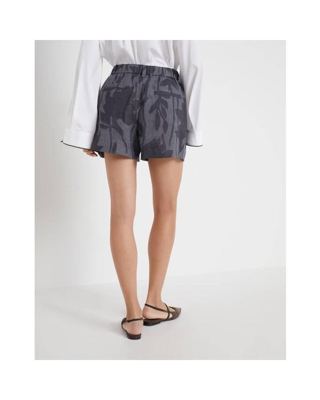 Brunello Cucinelli Blue Dark Linen Shorts, Brand Size 36 (Us for men