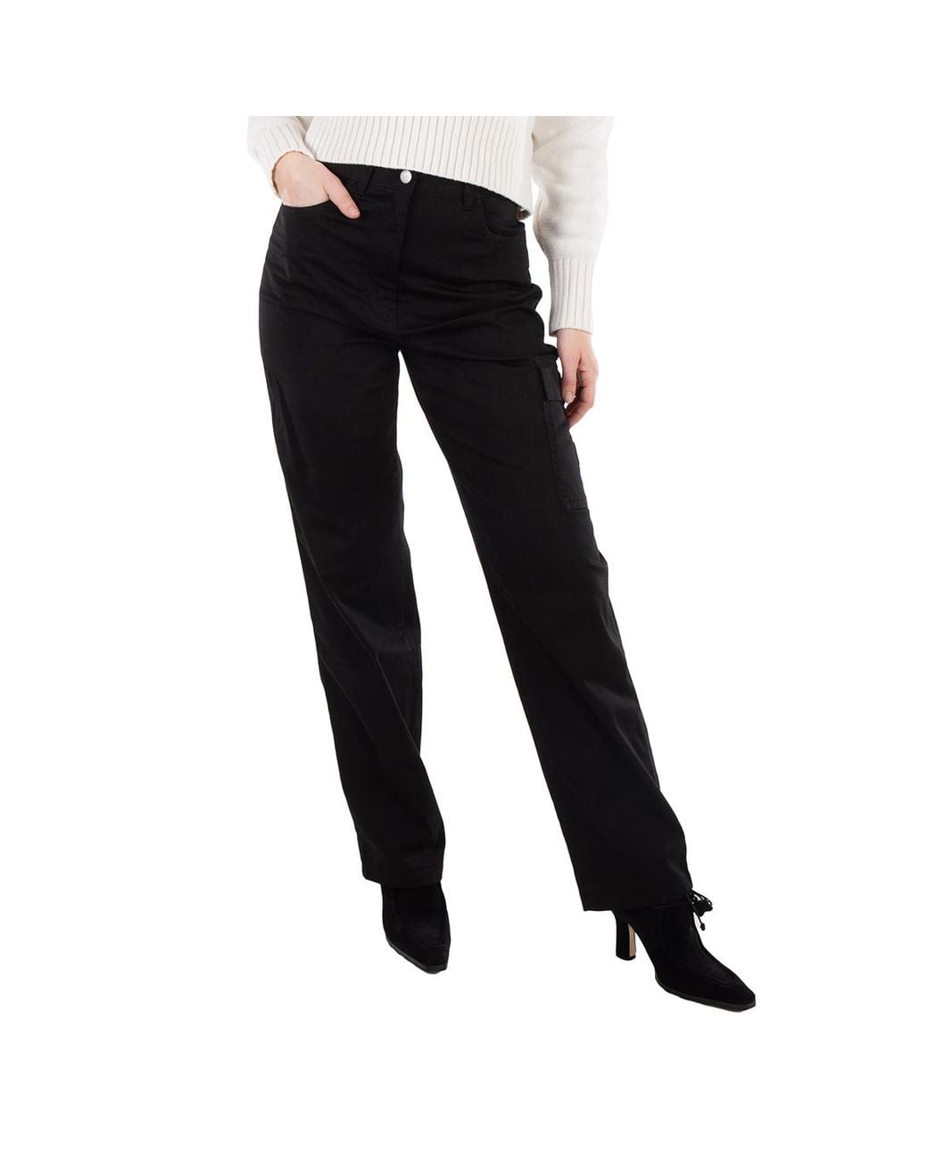 Calvin Klein Black Cotton Twill Cargo Pants