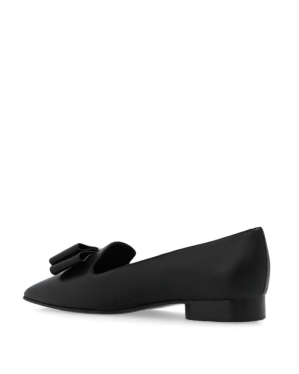 Ferragamo Black Ferragamo Leather Loafers, Size 6 C