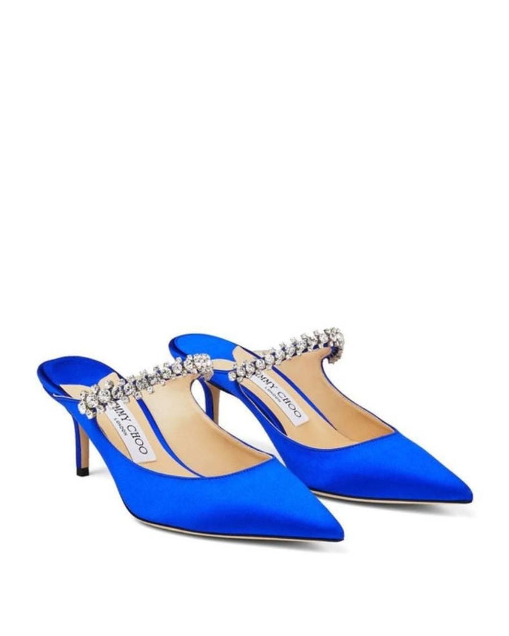 Jimmy Choo Blue Bing 65 Ultraviolet Mule Heels, Brand Size 34.5 Us