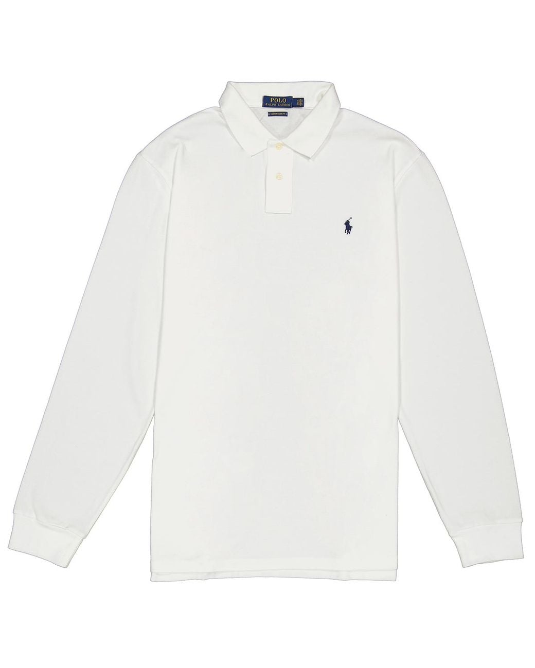 Polo Ralph Lauren White Custom Slim Fit Pique Polo Shirt for men