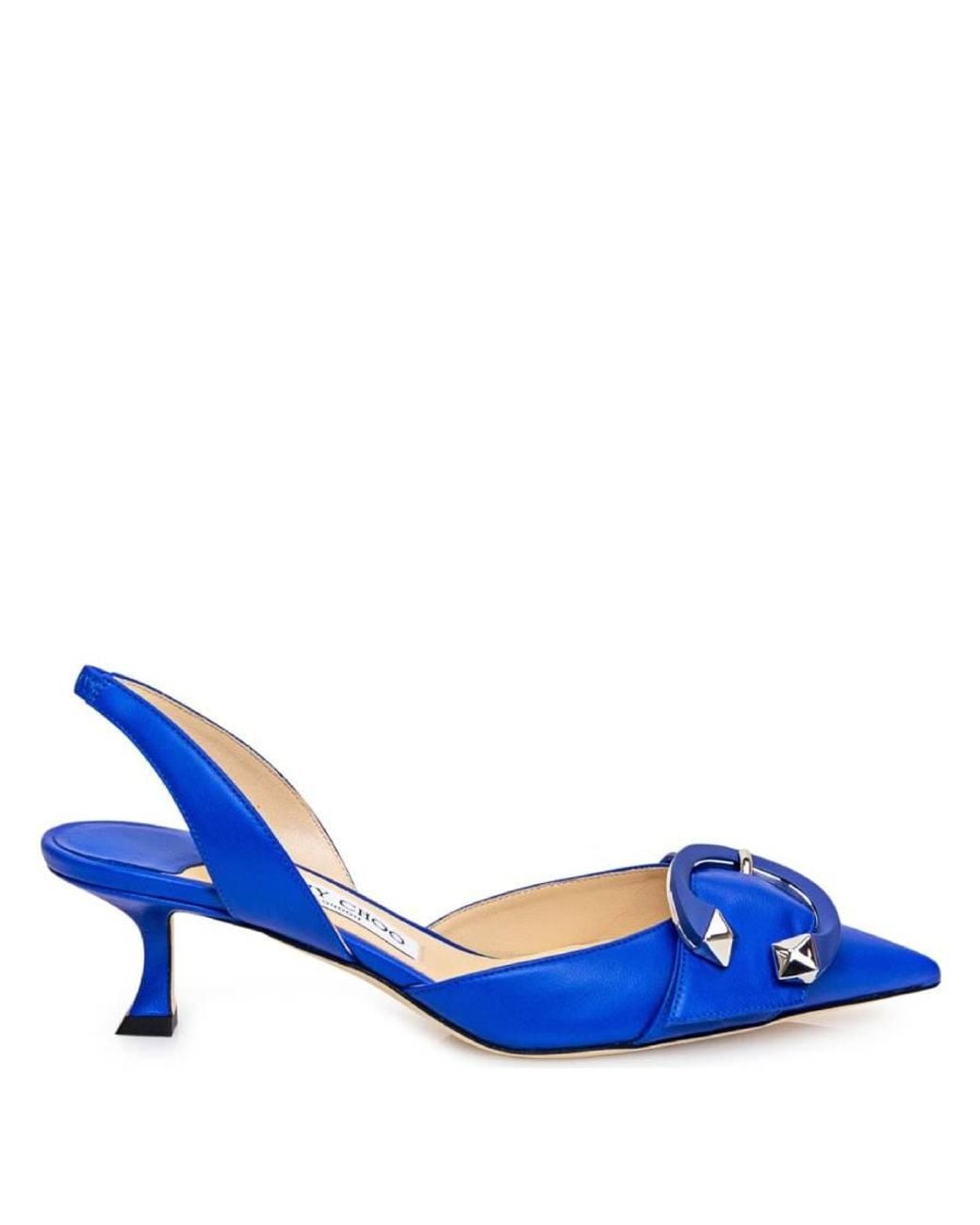 Jimmy Choo Blue Moni 50 Nappa Slingback Pumps, Brand Size 35.5 Us