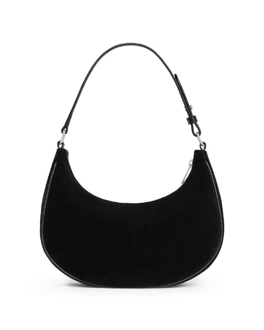Céline Black Ava Triomphe Strass Velvet Shoulder Bag