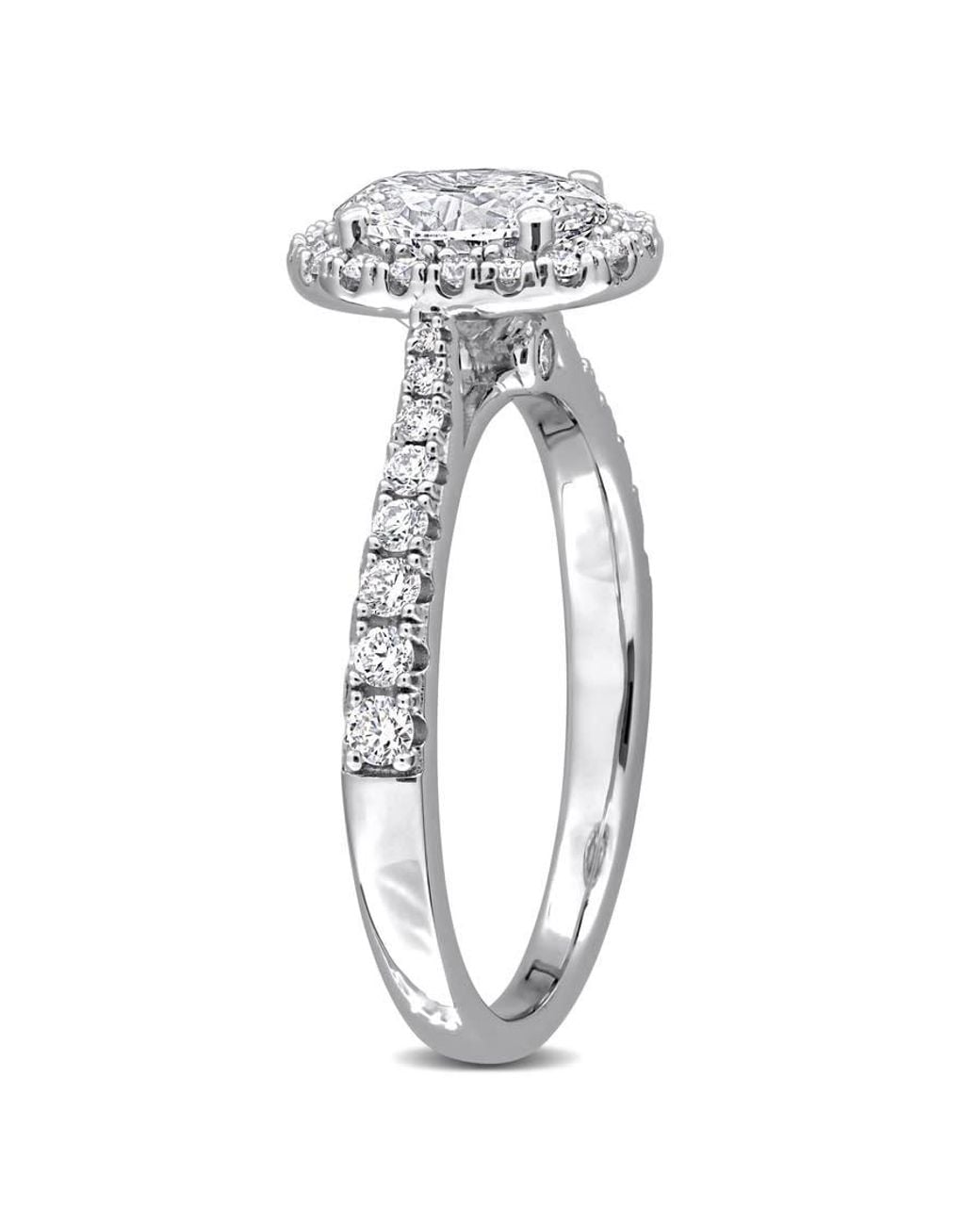 Created Forever Metallic 1 2/5Ct Tgw Oval And Round-Cut Lab Grown Diamond Halo Engagement for men