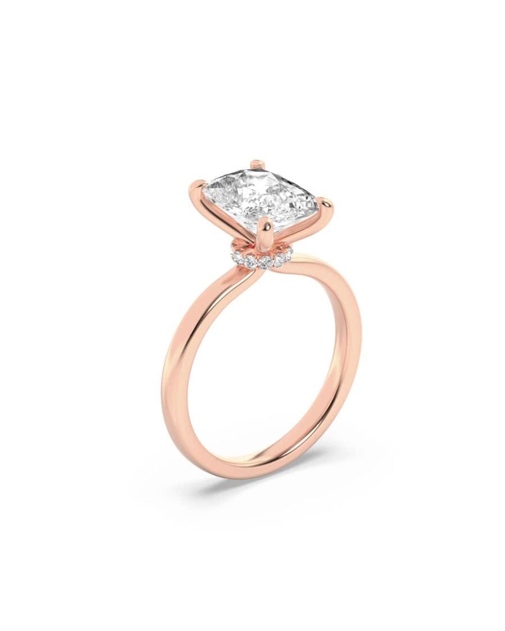 Mure And Co Metallic 2Ctw Elongated Cushion Shaped Lab Grown Diamond (F/Vs) Hidden Halo Plain Shank Engagement Ring for men