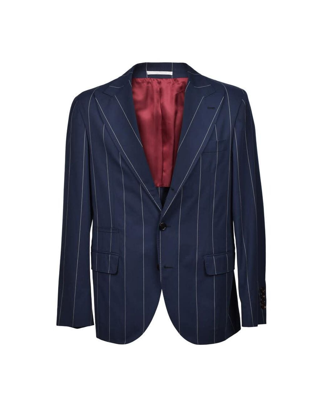 Brunello Cucinelli Blue Pinstripe Tailored Blazer, Brand Size 50 (Us for men