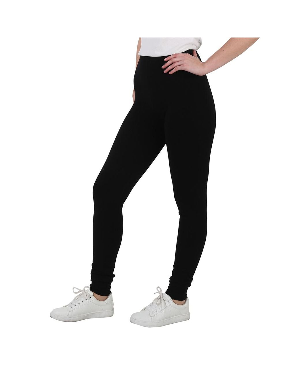MM6 by Maison Margiela Black Mm6 Ladies High-Waisted Knit Leggings