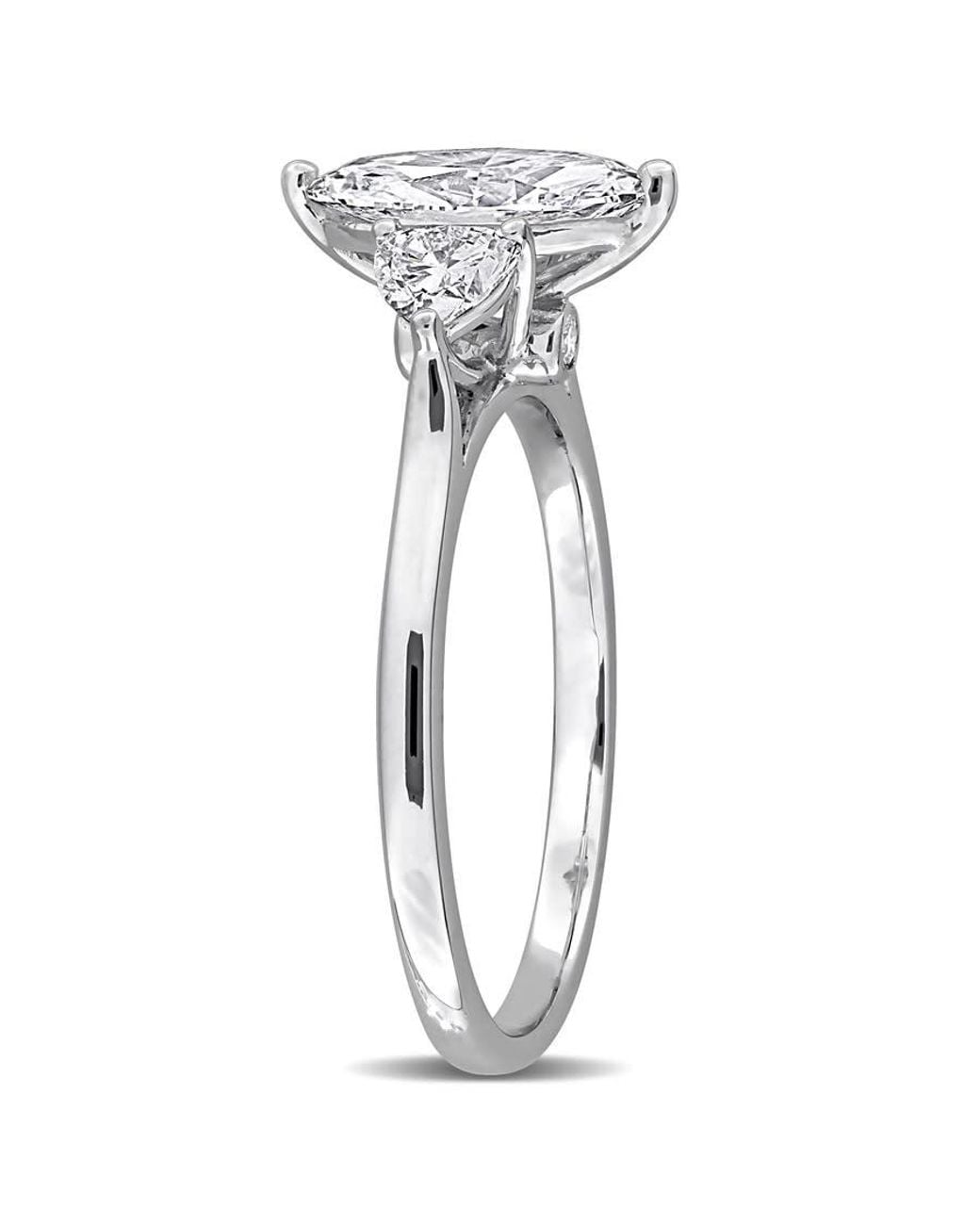 Created Forever Metallic 1 3/8Ct Tw Pear And Heart-Shaped Lab-Grown Diamond Four-Stone Ring With Side Accents for men