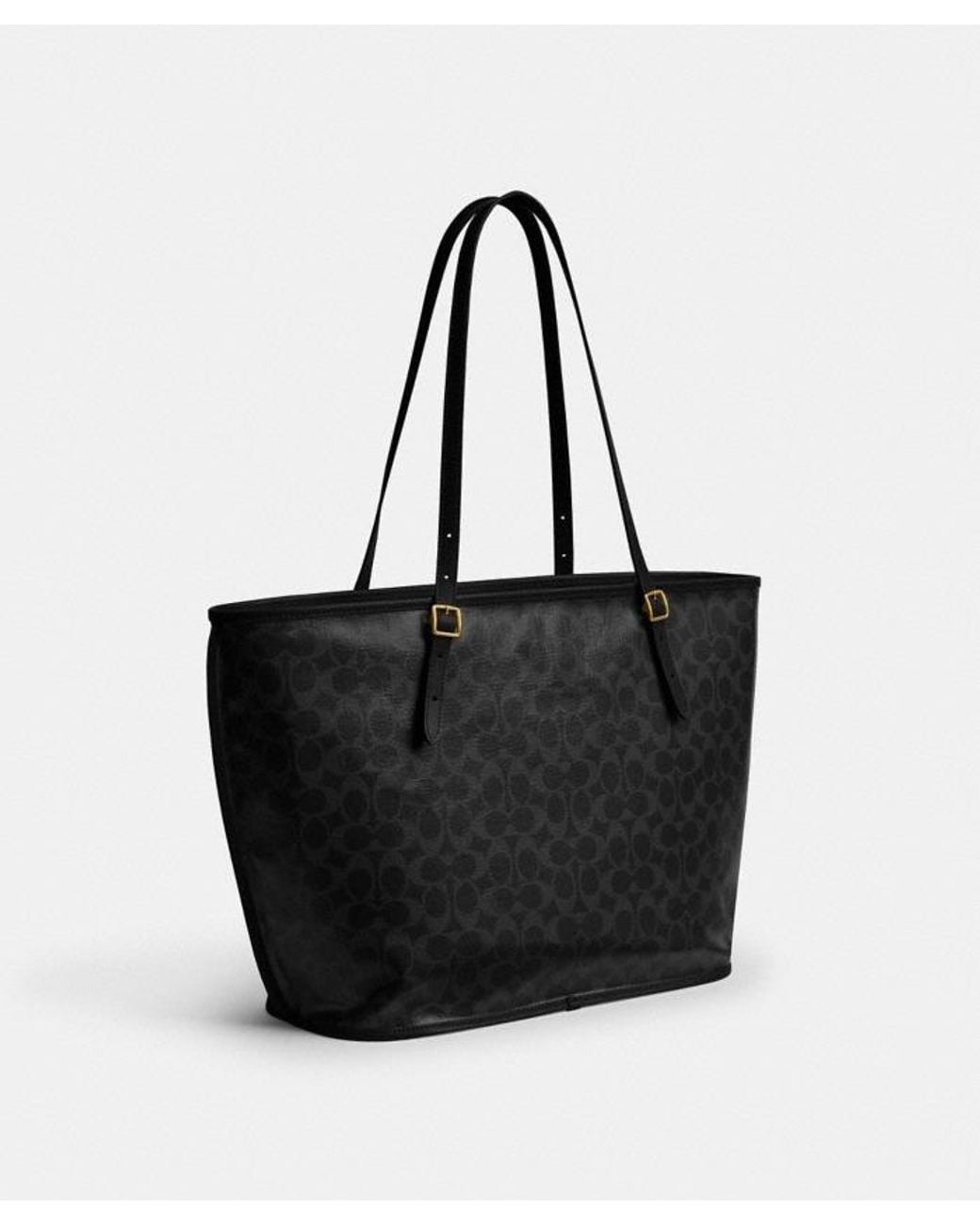 COACH Black Signature Canvas Taxi Tote Bag for men