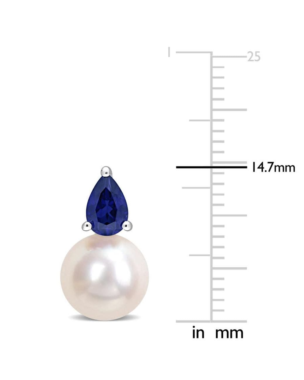 Amour Blue 8.5-9Mm Freshwater Cultured Pearl And 1 1/3 Ct Tgw Created Sapphire Stud Earrings for men