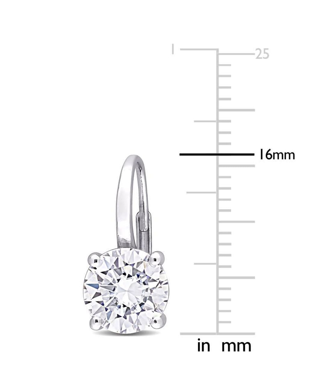 Amour Metallic 4 Ct Dew Created Moissanite Leverback Earrings for men