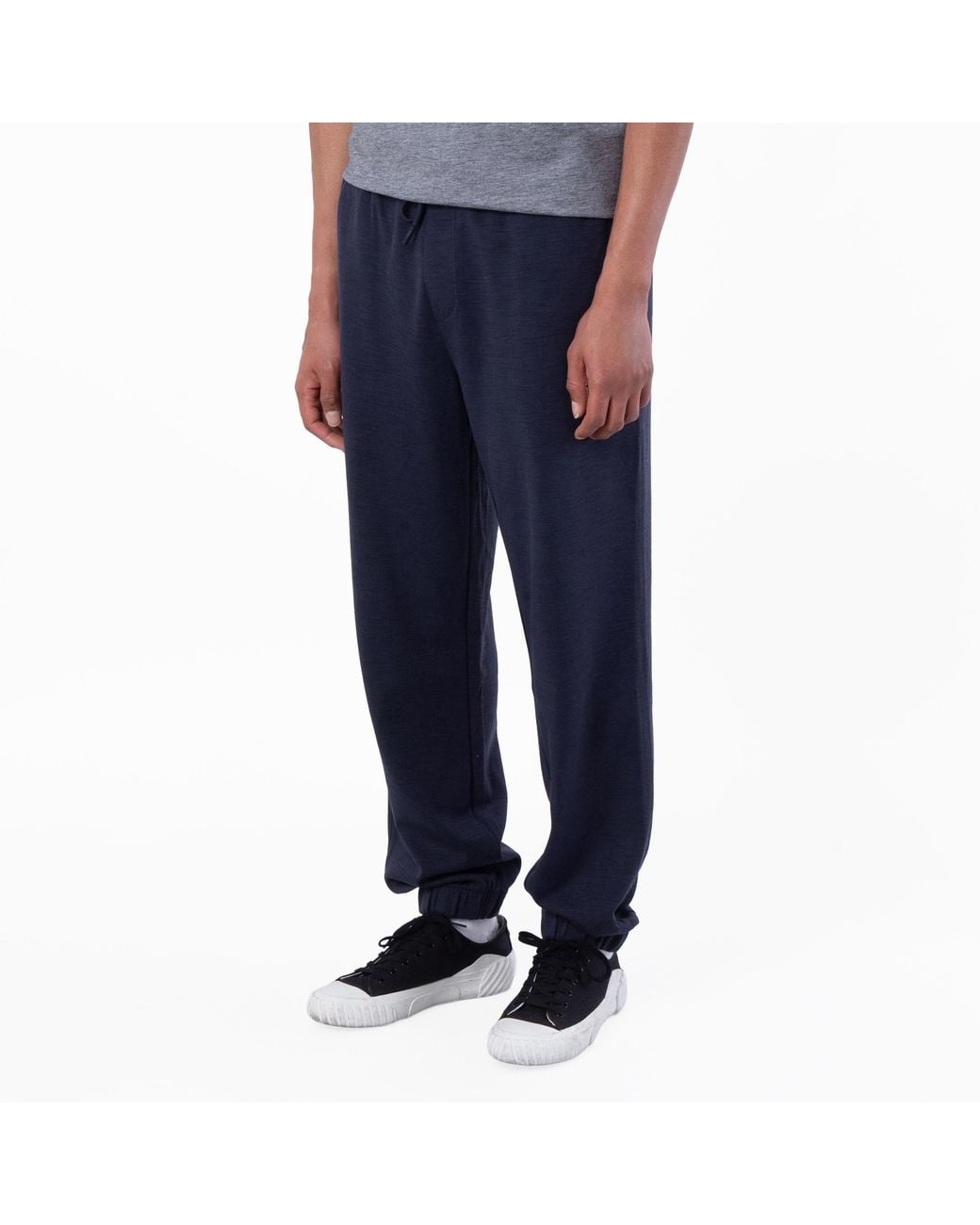 Boss Blue Dark Regular-Fit Tracksuit Bottoms for men