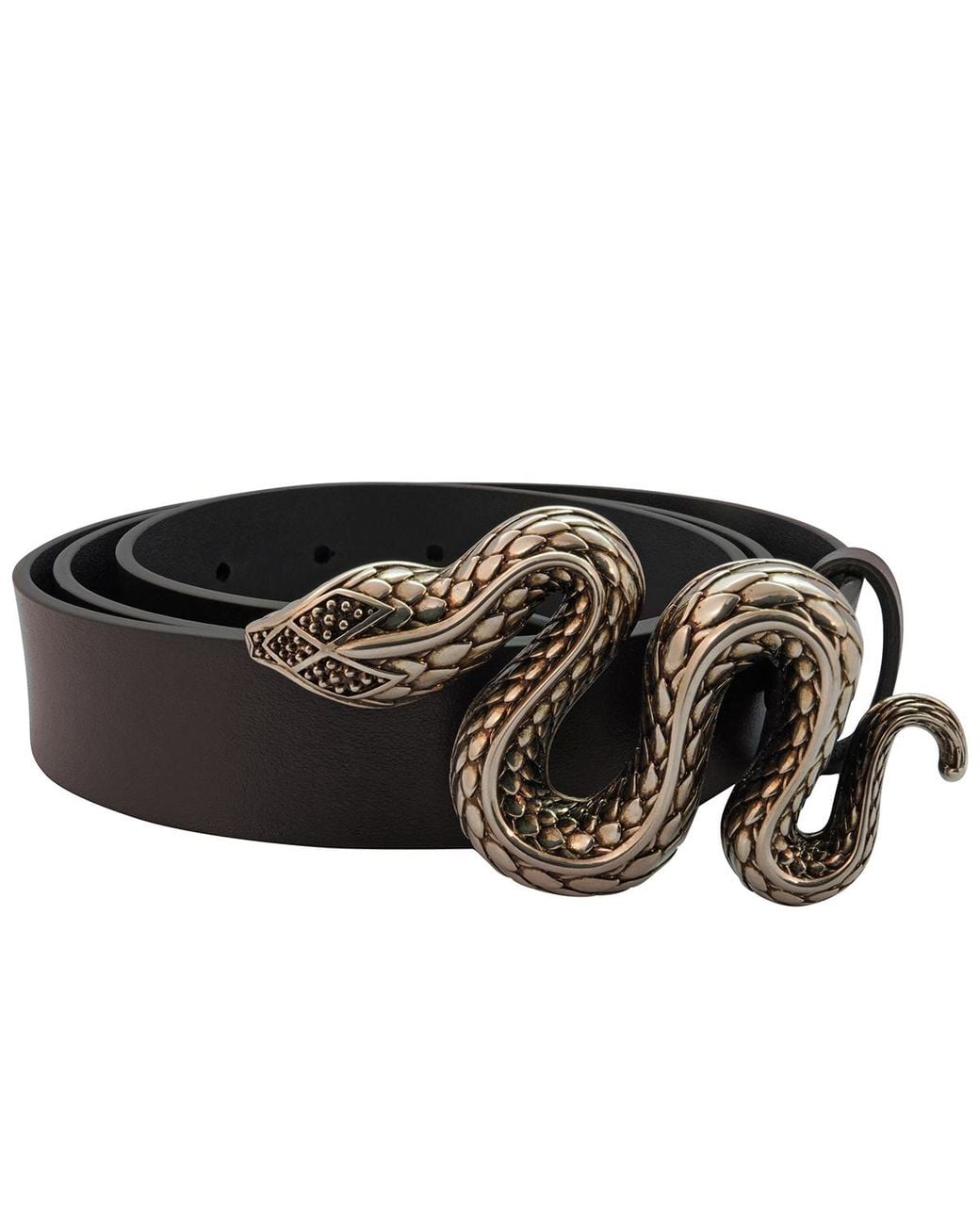 Roberto Cavalli Black Adjustable Gange Serpente Leather Belt, Cm for men
