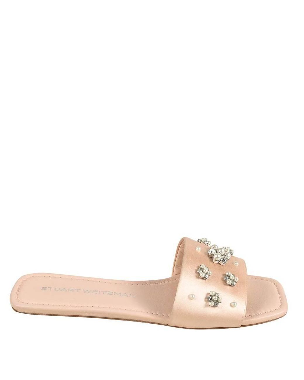 Stuart Weitzman Natural Poppy Flat Slides, Brand Size 36 Us
