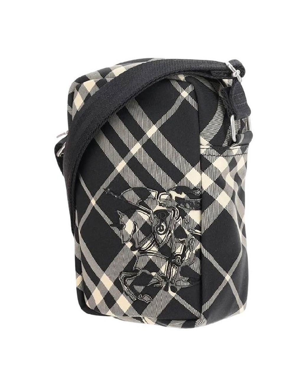 Burberry Black All-Over Check Pattern Phone Bag for men