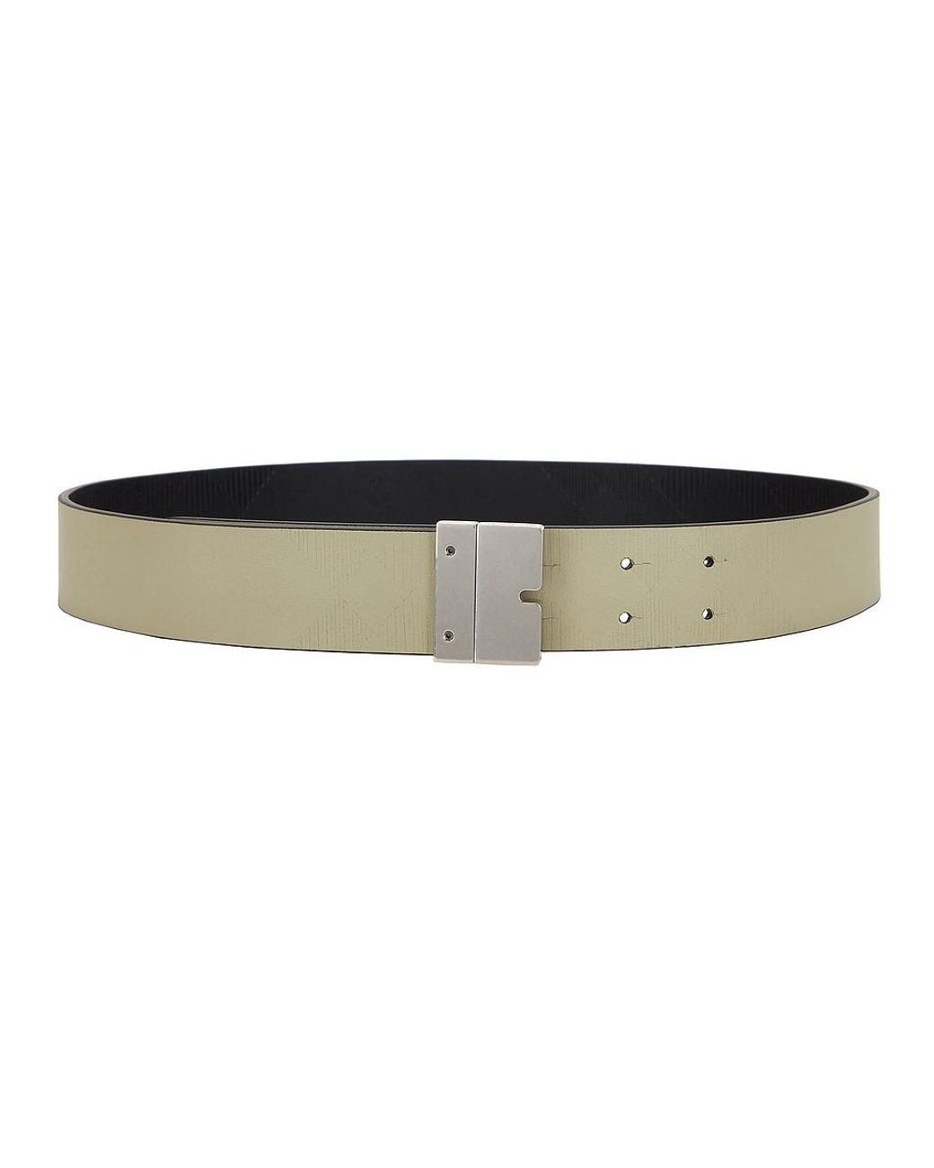 Burberry Black Ekd Debossed Leather Shield Belt, Cm for men