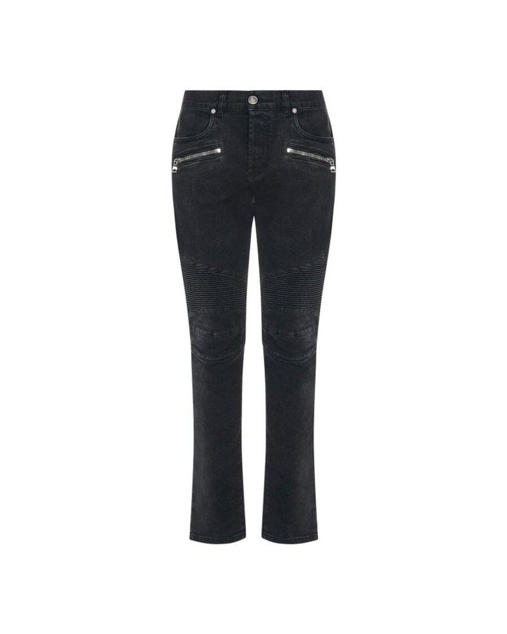 Balmain Black Ribbed Slim Jeans for men
